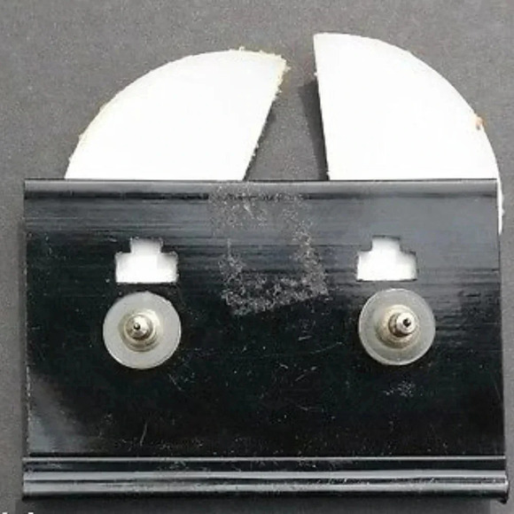 1970's Metal Yellow Textured Lemon Pierced Earring - Picture 2 of 2